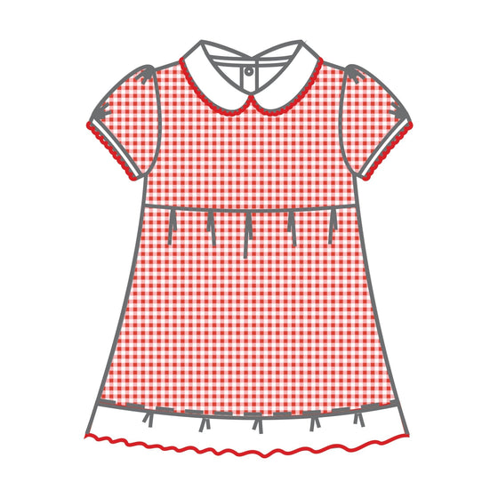 Holiday Minichecks Collared Short Sleeve Dress - Magnolia BabyDress