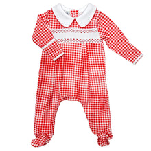  Holiday Minichecks Smocked Boy Footie - Magnolia BabyFootie