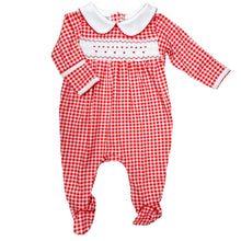  Holiday Minichecks Smocked Girl Footie - Magnolia BabyFootie