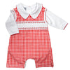 Holiday Minichecks Smocked Jon Jon and Collared Long Sleeve T-Shirt Set - Magnolia BabyShort Playsuit Set