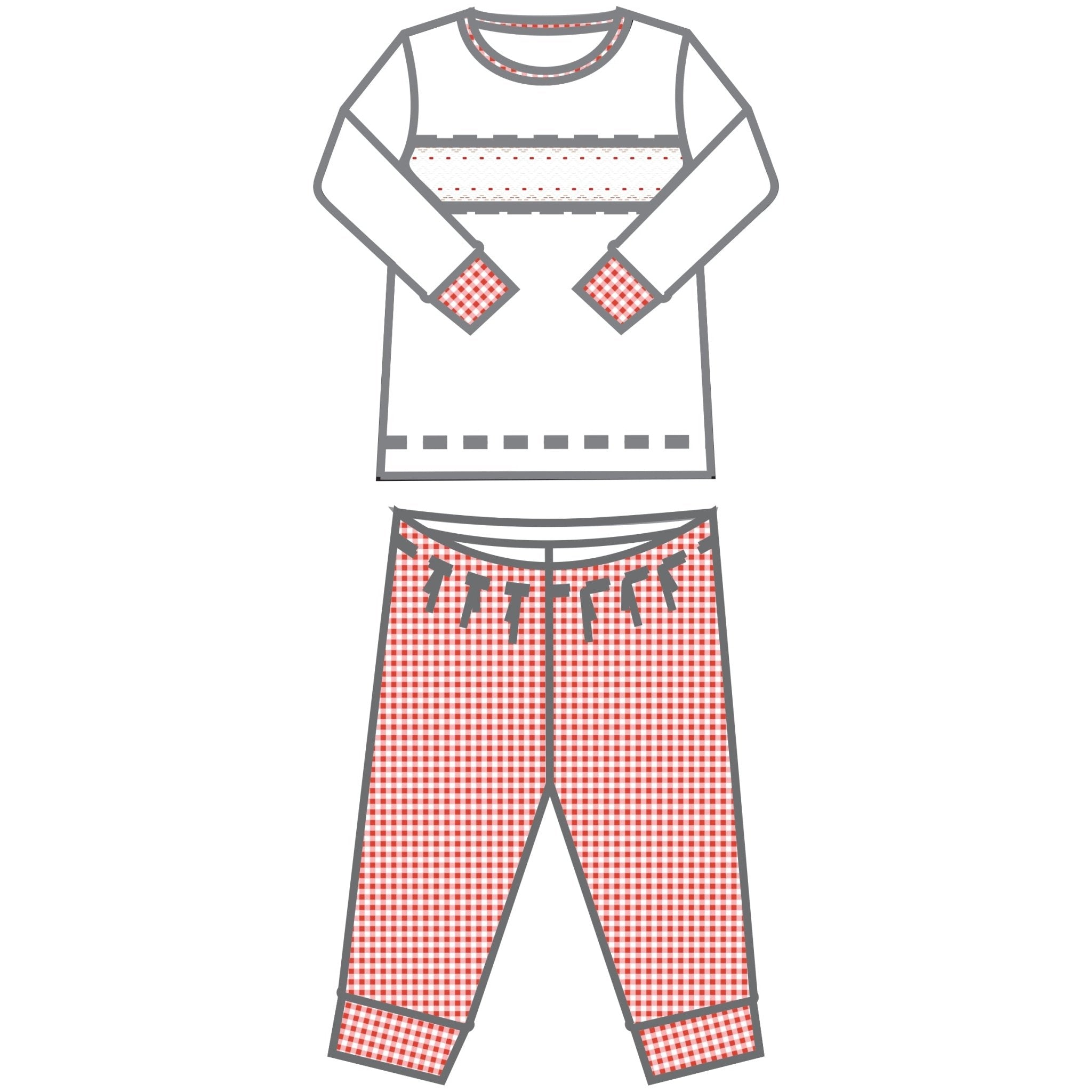 Holiday Minichecks Smocked Long Pajama - Magnolia BabyLong Pajamas