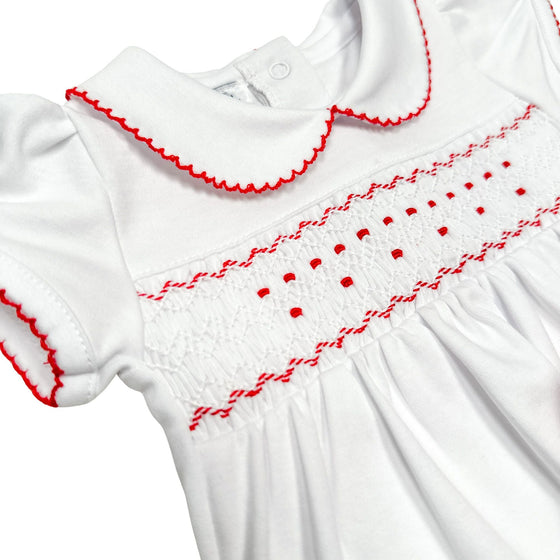 Holiday Minichecks Smocked Ruffle Short Sleeve Diaper Cover Set - Magnolia BabyDiaper Cover