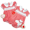 Holiday Minichecks Smocked Short Sleeve Bubble - Magnolia BabyBubble