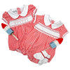 Holiday Minichecks Smocked Short Sleeve Bubble - Magnolia BabyBubble