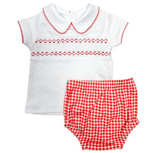  Holiday Minichecks Smocked Short Sleeve Diaper Cover Set - Magnolia BabyDiaper Cover