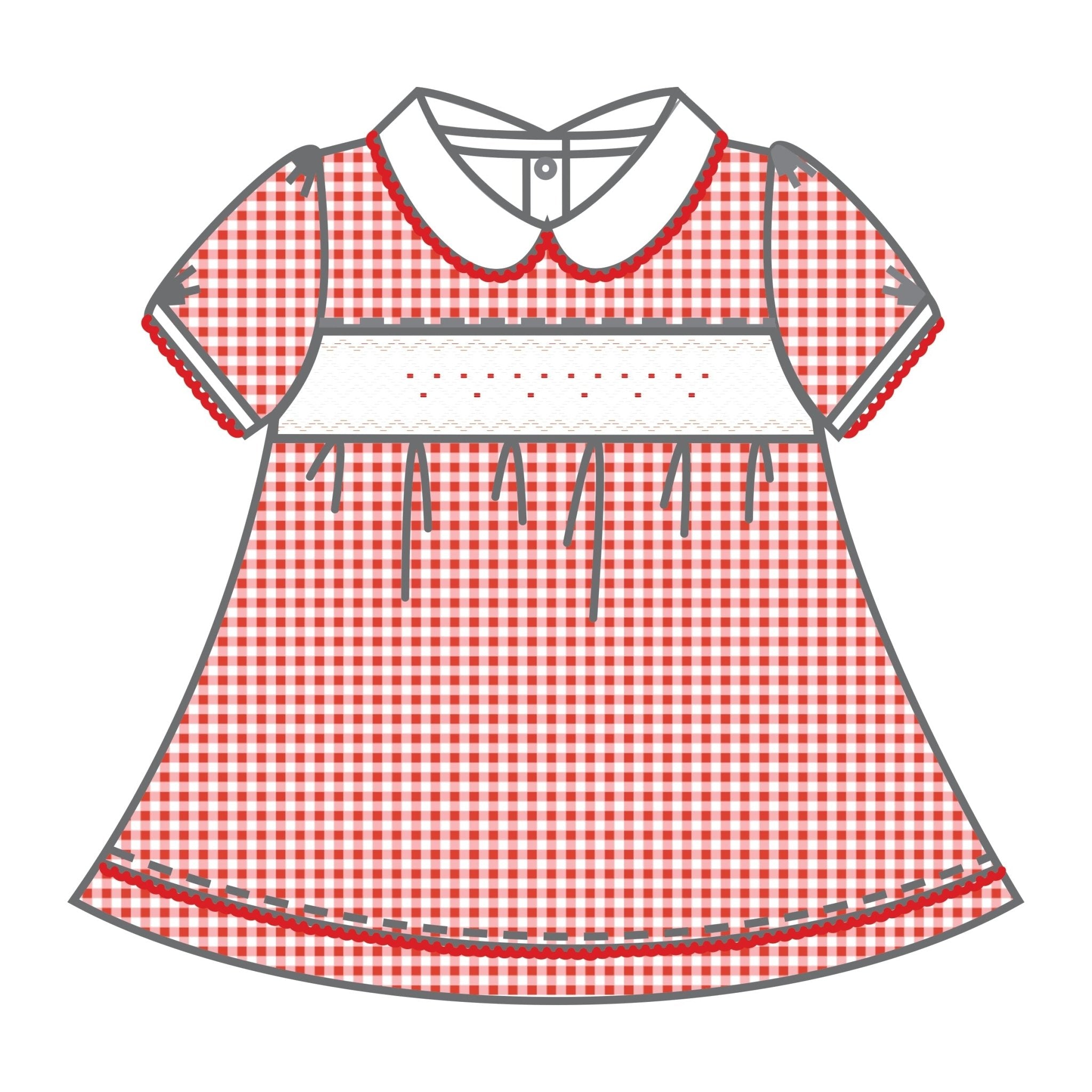 Holiday Minichecks Smocked Short Sleeve Dress - Magnolia BabyDress