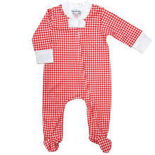  Holiday Minichecks Zip Footie - Magnolia BabyFootie