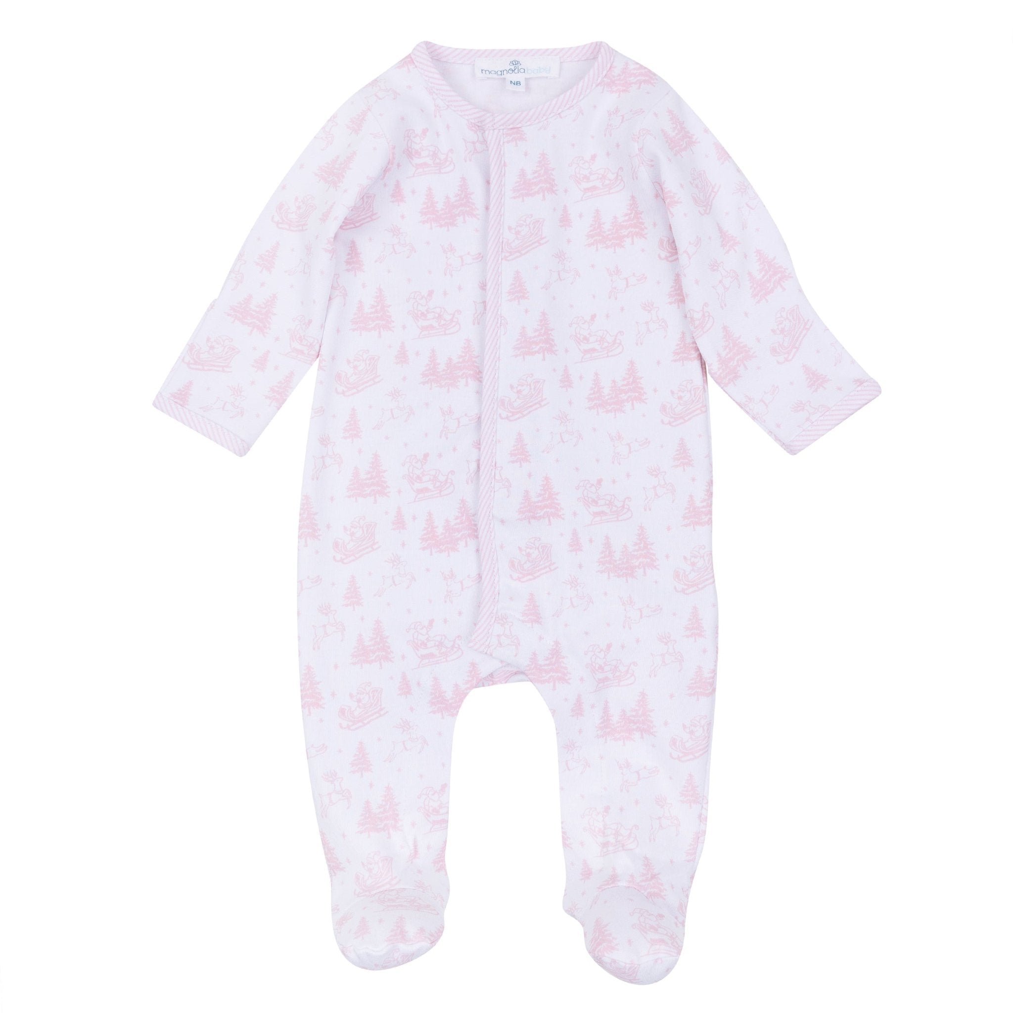 Magnolia Baby_Holiday Toile Footie - Pink_2