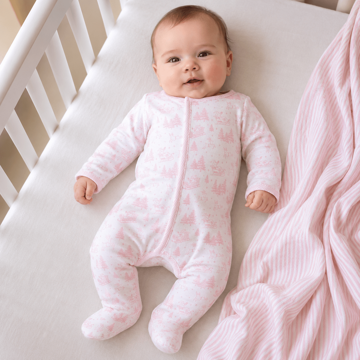 Magnolia Baby_Holiday Toile Footie - Pink_1