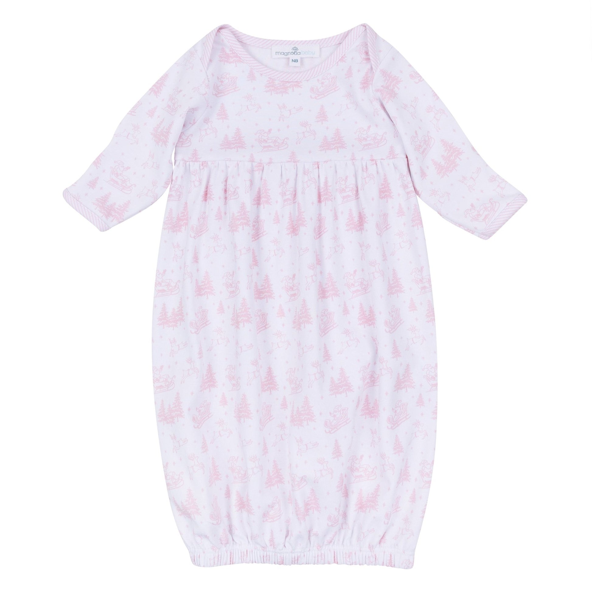 Magnolia Baby_Holiday Toile Gathered Gown - Pink_2