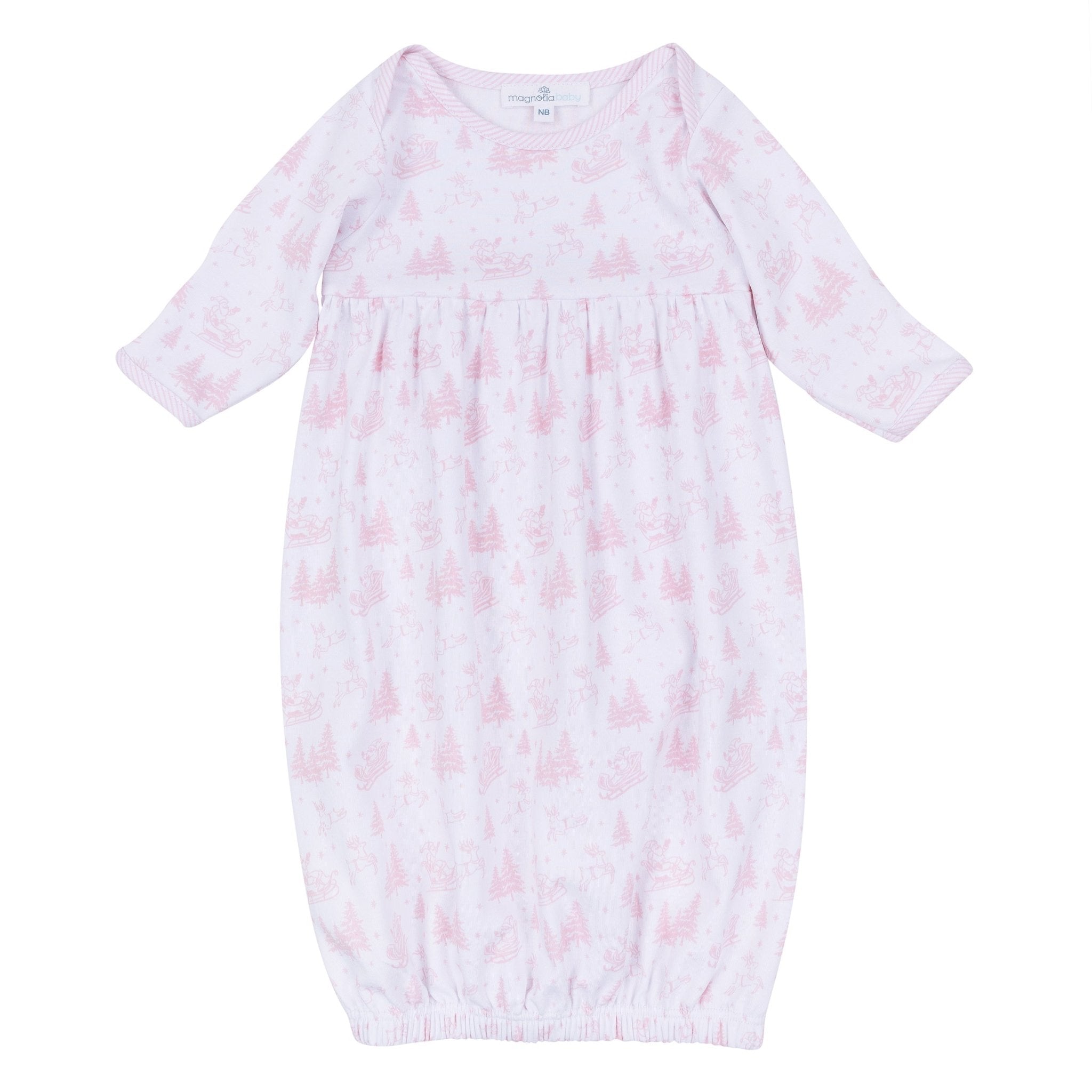 Magnolia Baby_Holiday Toile Gathered Gown - Pink_2