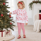 Girl Playwear Set - Red Holiday Toile Sweatshirt & Leggings