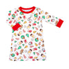 Holly Jolly Cookies Big Kid Long Sleeve Nightdress - Magnolia BabyNightdress