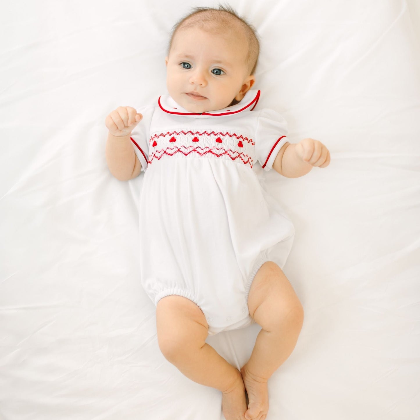 Magnolia Baby_Holly Smocked Short Sleeve Girl Bubble_5
