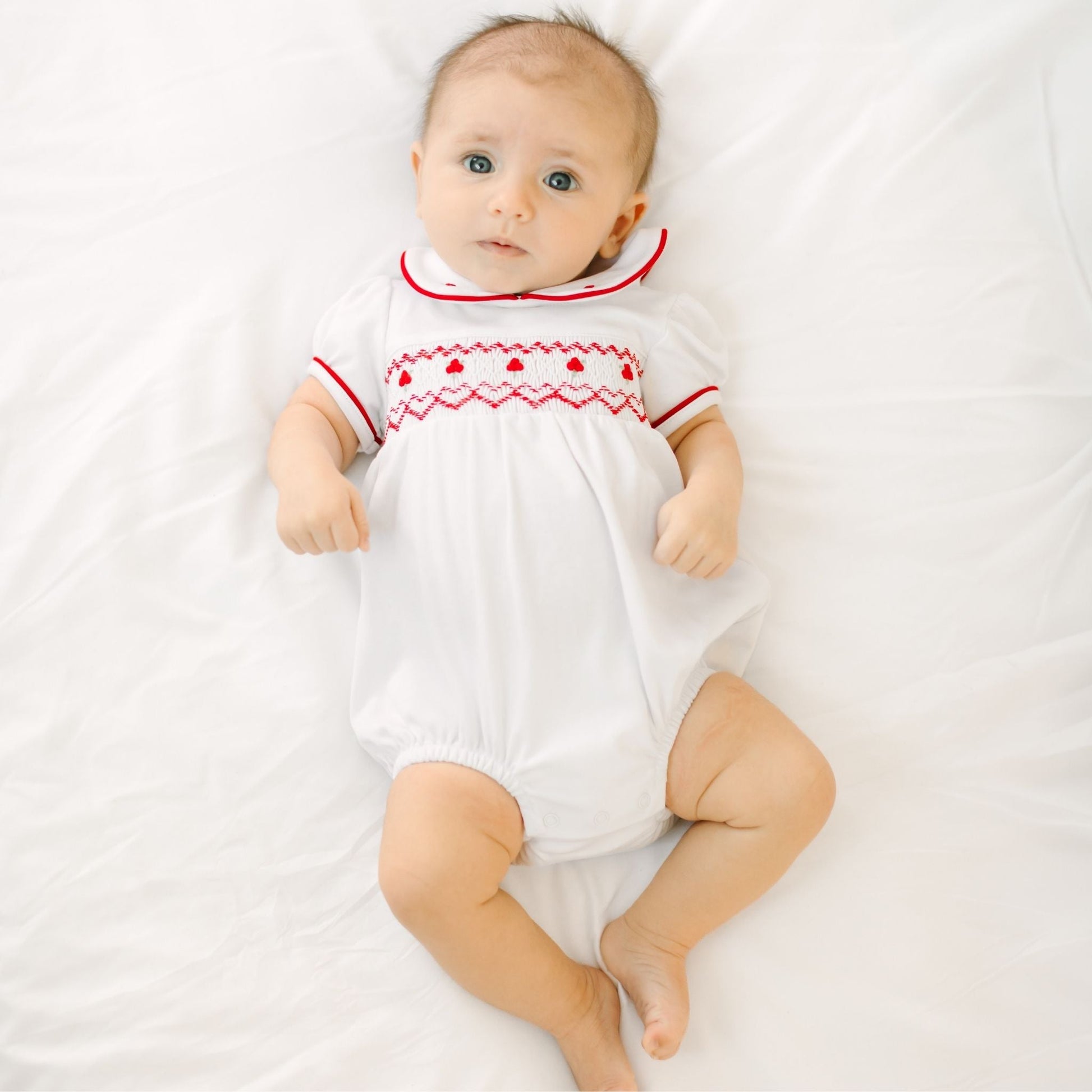 Magnolia Baby_Holly Smocked Short Sleeve Girl Bubble_2