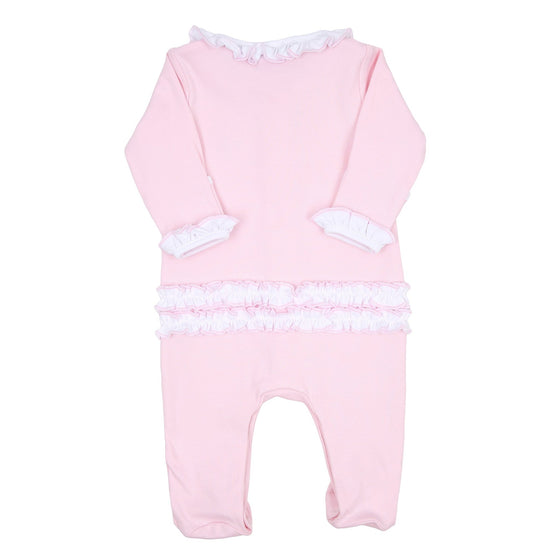 Hope's Rose Embroidered Ruffle Footie - Magnolia BabyFootie