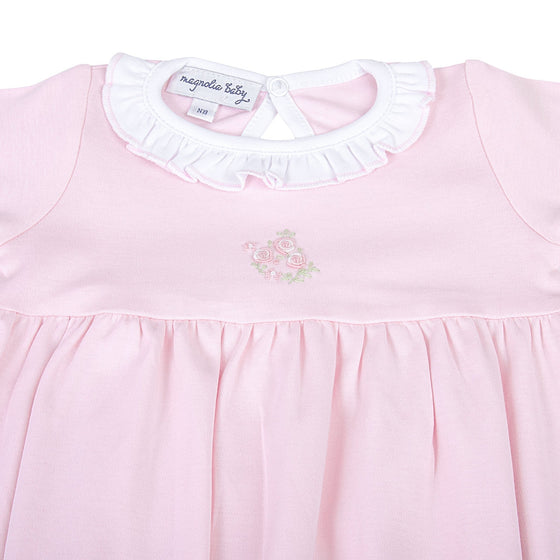 Hope's Rose Embroidered Ruffle Gathered Gown - Magnolia BabyGown