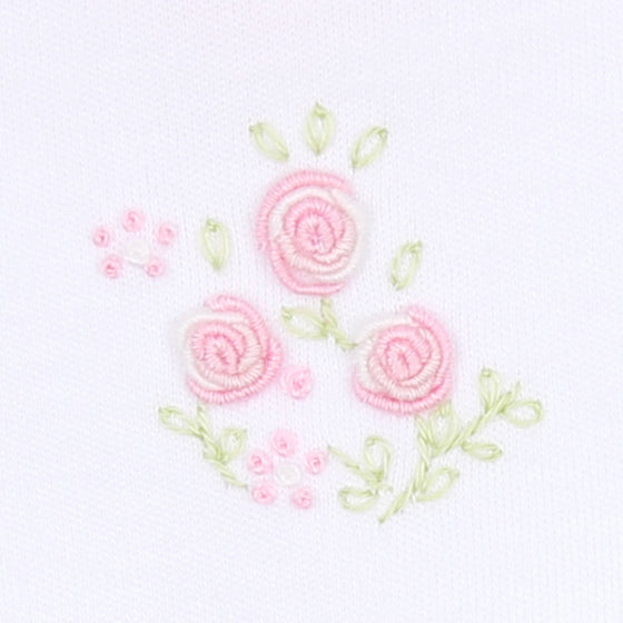 Hope's Rose Embroidered Short Sleeve Bubble - Magnolia BabyBubble
