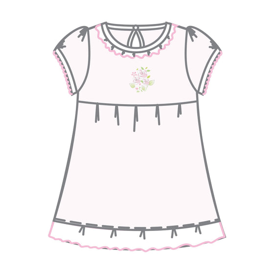 Hope's Rose Embroidered Short Sleeve Dress - Magnolia BabyDress