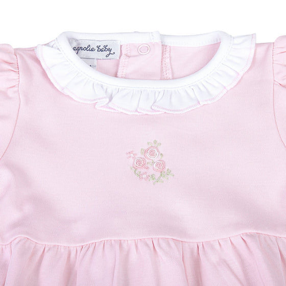 Hope's Rose Fall 24 Embroidered Short Sleeve Bubble - Magnolia BabyBubble