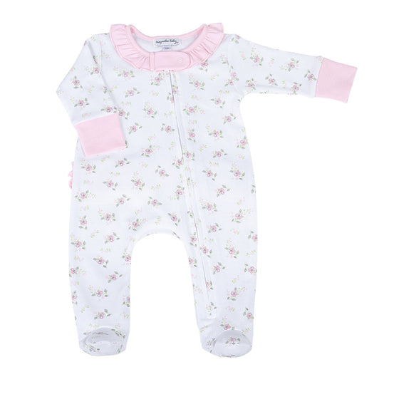 Hope's Rose Fall 24 Print Ruffle Zip Footie - Magnolia BabyFootie