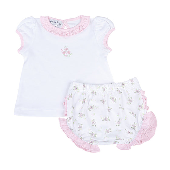 Hope's Rose Print Short Sleeve Diaper Cover Set - Magnolia BabyDiaper Cover