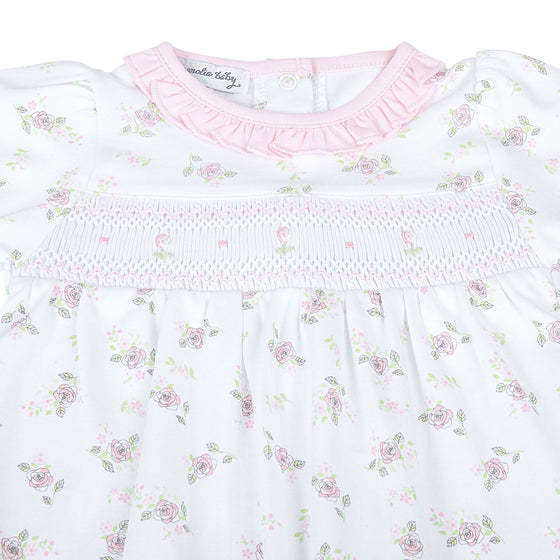 Hope's Rose Smocked Footie - Magnolia BabyFootie