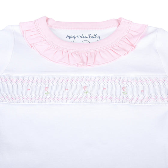 Hope's Rose Smocked Ruffle Long Pajamas - Magnolia BabyLong Pajamas