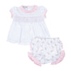 Hope's Rose Smocked Ruffle Short Sleeve Diaper Cover Set - Magnolia BabyDiaper Cover