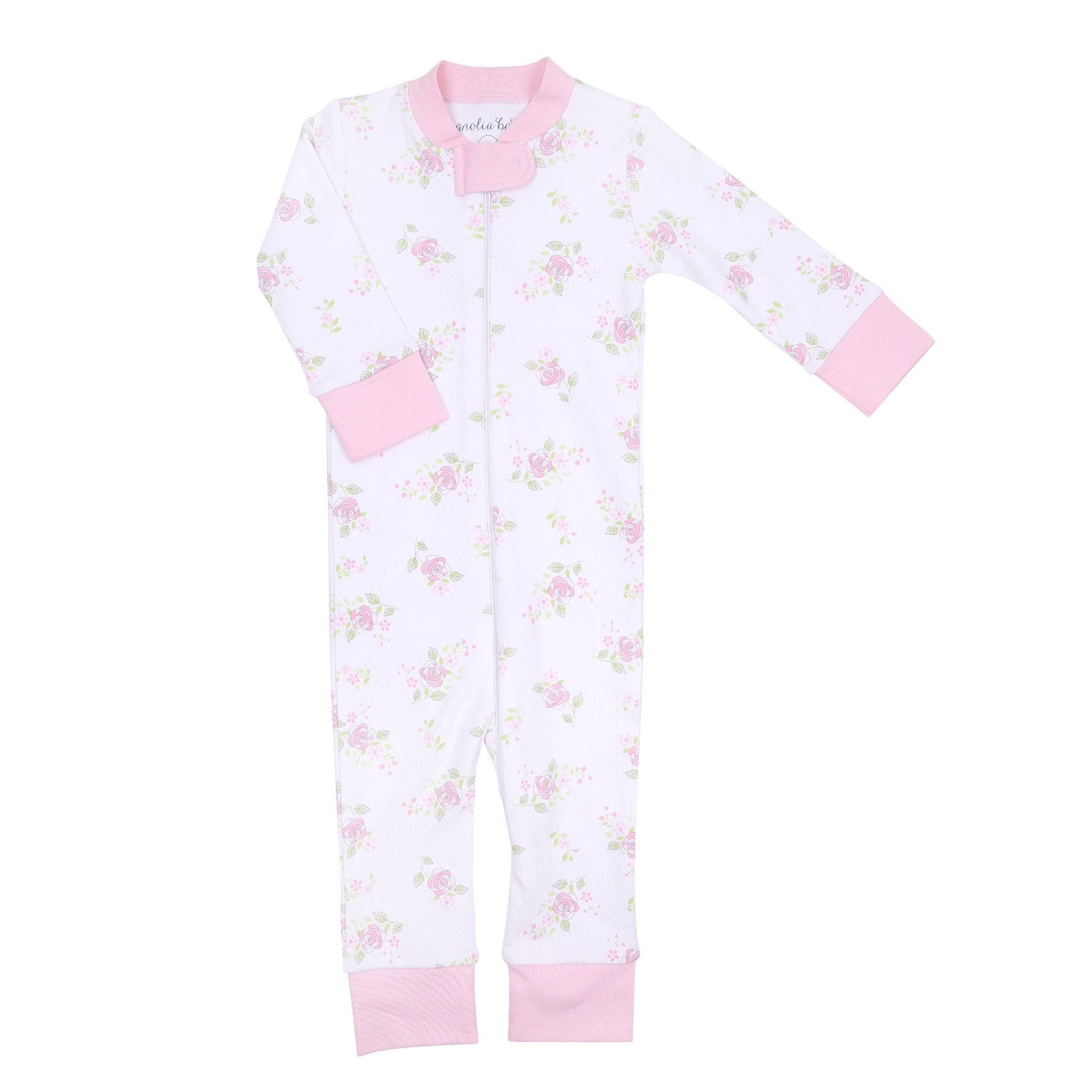 Hope's Rose Zip Pajamas - Magnolia BabyZipper Pajamas