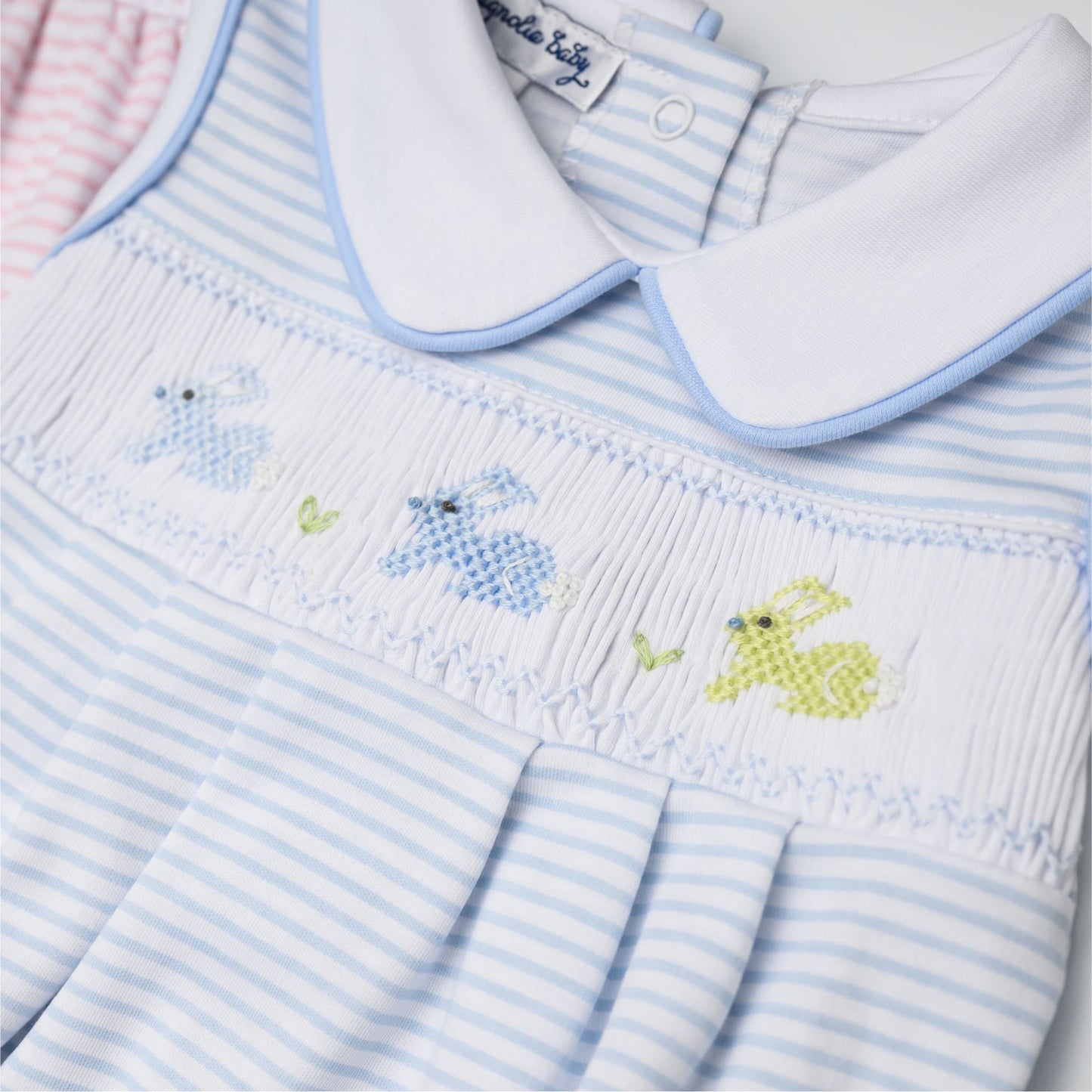 Hoppity Hop Classics Smocked Bubble - Light Blue - Magnolia BabyBubble