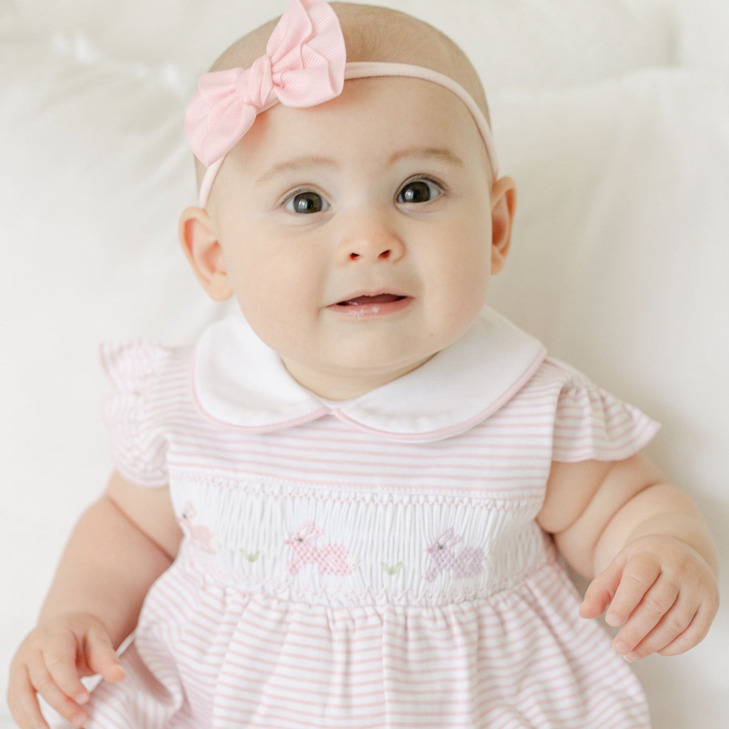 Hoppity Hop Classics Smocked Bubble - Pink - Magnolia BabyBubble