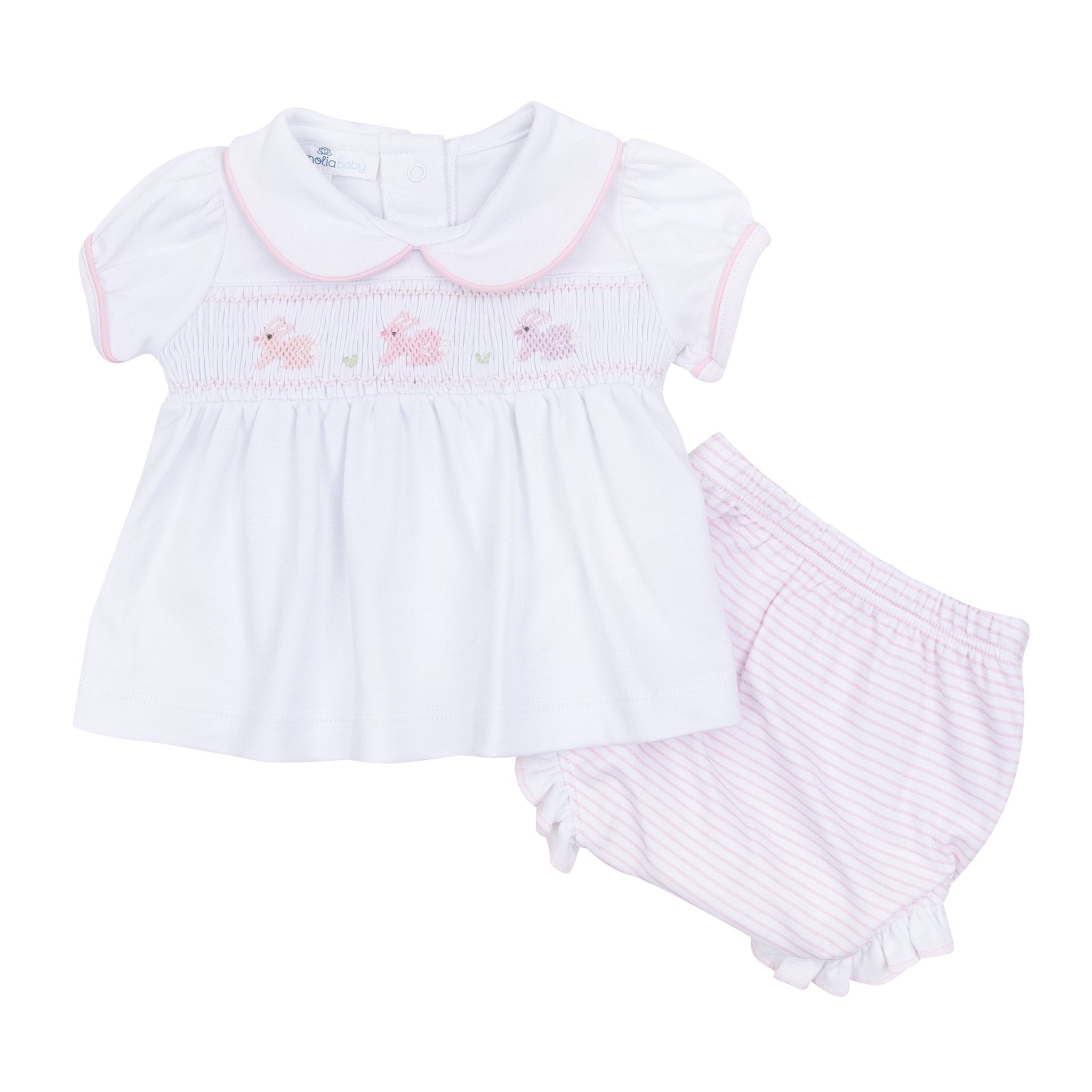 Hoppity Hop Classics Smocked Diaper Cover Set - Pink - Magnolia BabyDiaper Cover