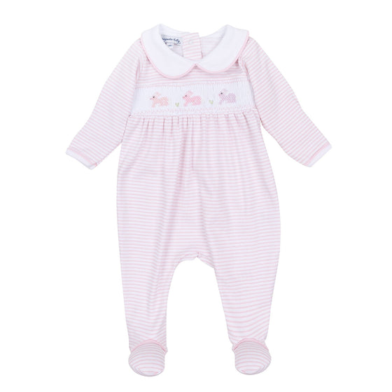 Hoppity Hop Classics Smocked Footie - Pink - Magnolia BabyFootie