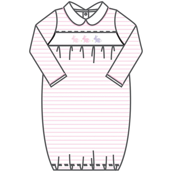 Hoppity Hop Classics Smocked Gathered Gown - Pink - Magnolia BabyGown