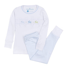  Hoppity Hop Classics Smocked Long Pajama - Light Blue - Magnolia BabyLong Pajamas