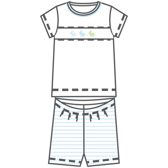 Hoppity Hop Classics Smocked Short Pajamas - Light Blue - Magnolia BabyShort Pajamas