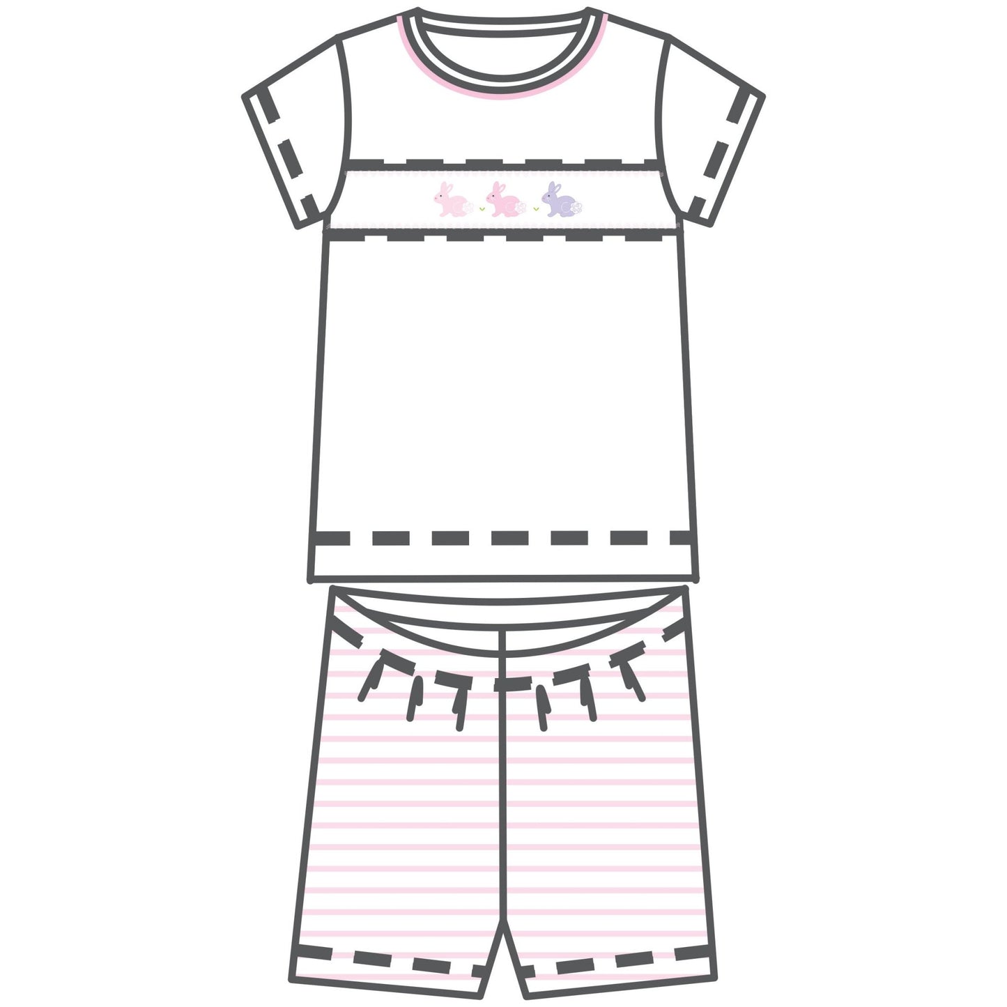 Hoppity Hop Classics Smocked Short Pajamas - Pink - Magnolia BabyShort Pajamas
