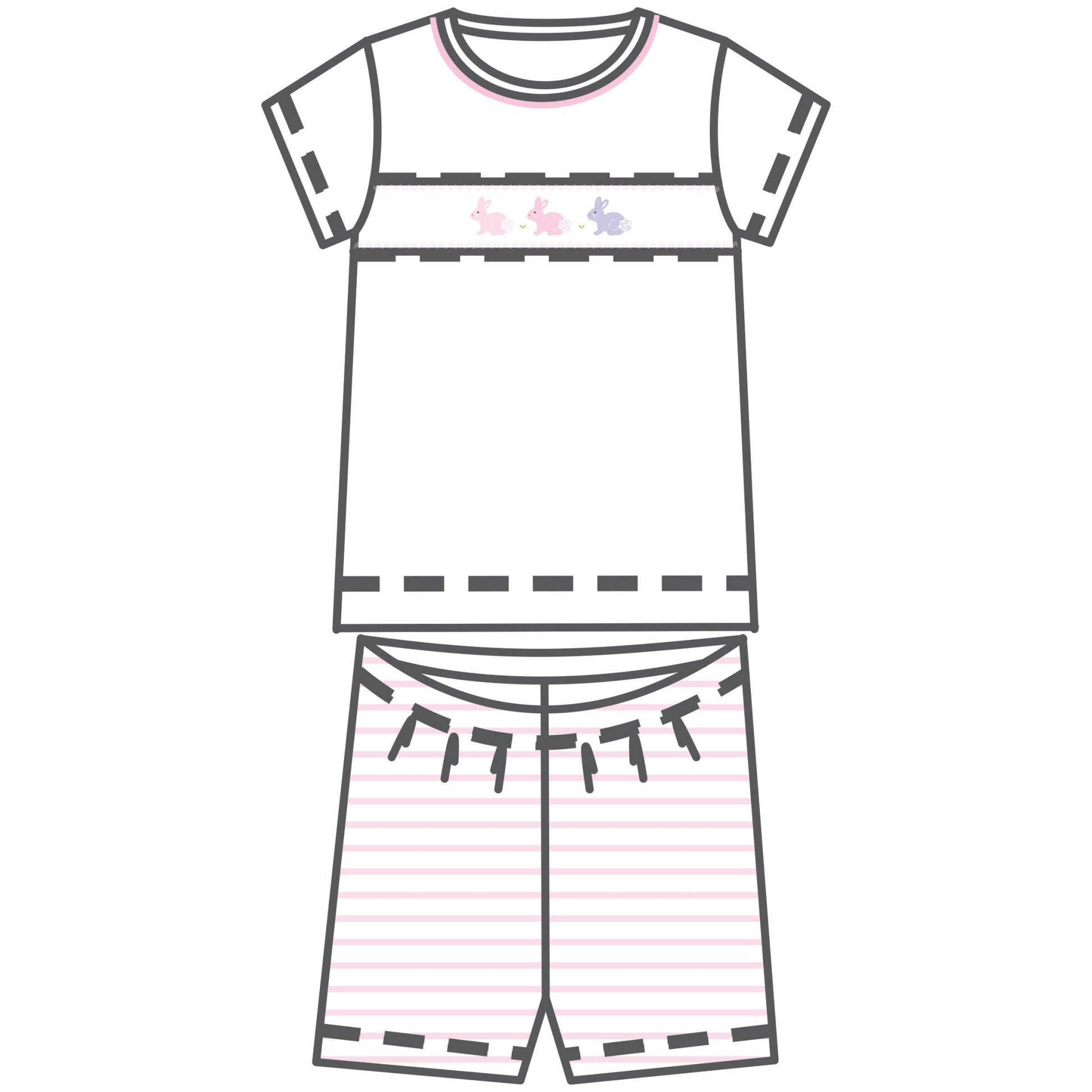 Hoppity Hop Classics Smocked Short Pajamas - Pink - Magnolia BabyShort Pajamas