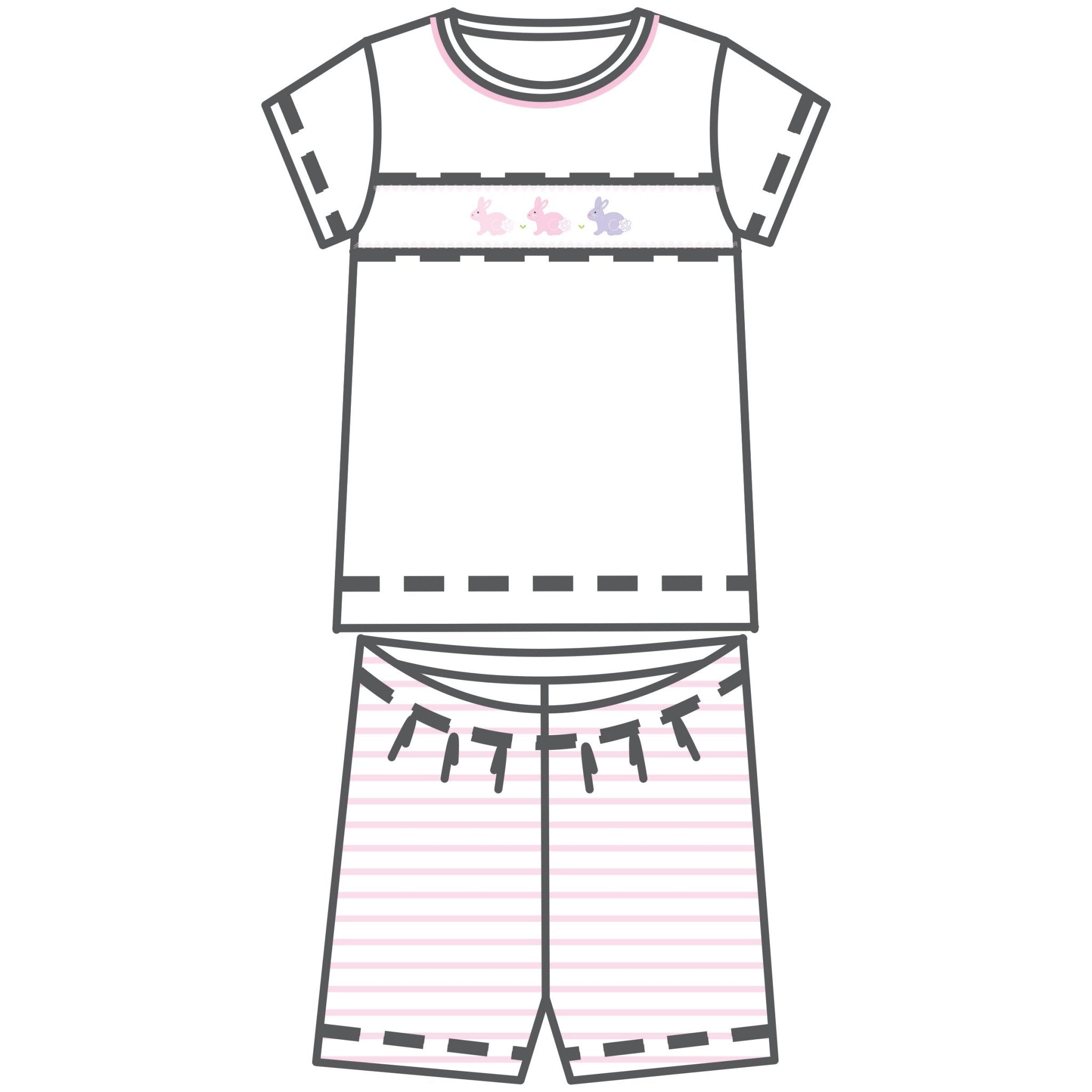 Hoppity Hop Classics Smocked Short Pajamas - Pink - Magnolia BabyShort Pajamas