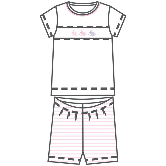 Hoppity Hop Classics Smocked Short Pajamas - Pink - Magnolia BabyShort Pajamas