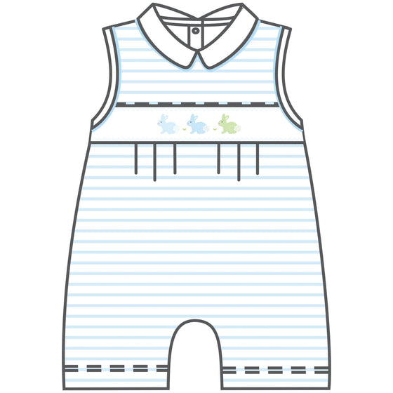 Hoppity Hop Classics Smocked Short Playsuit - Light Blue - Magnolia BabyShort Playsuit