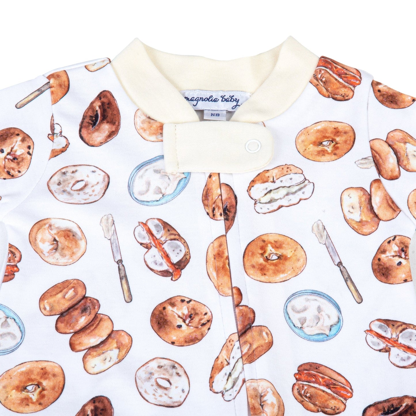 Magnolia Baby_Hot Bagels Print Zip Footie_3