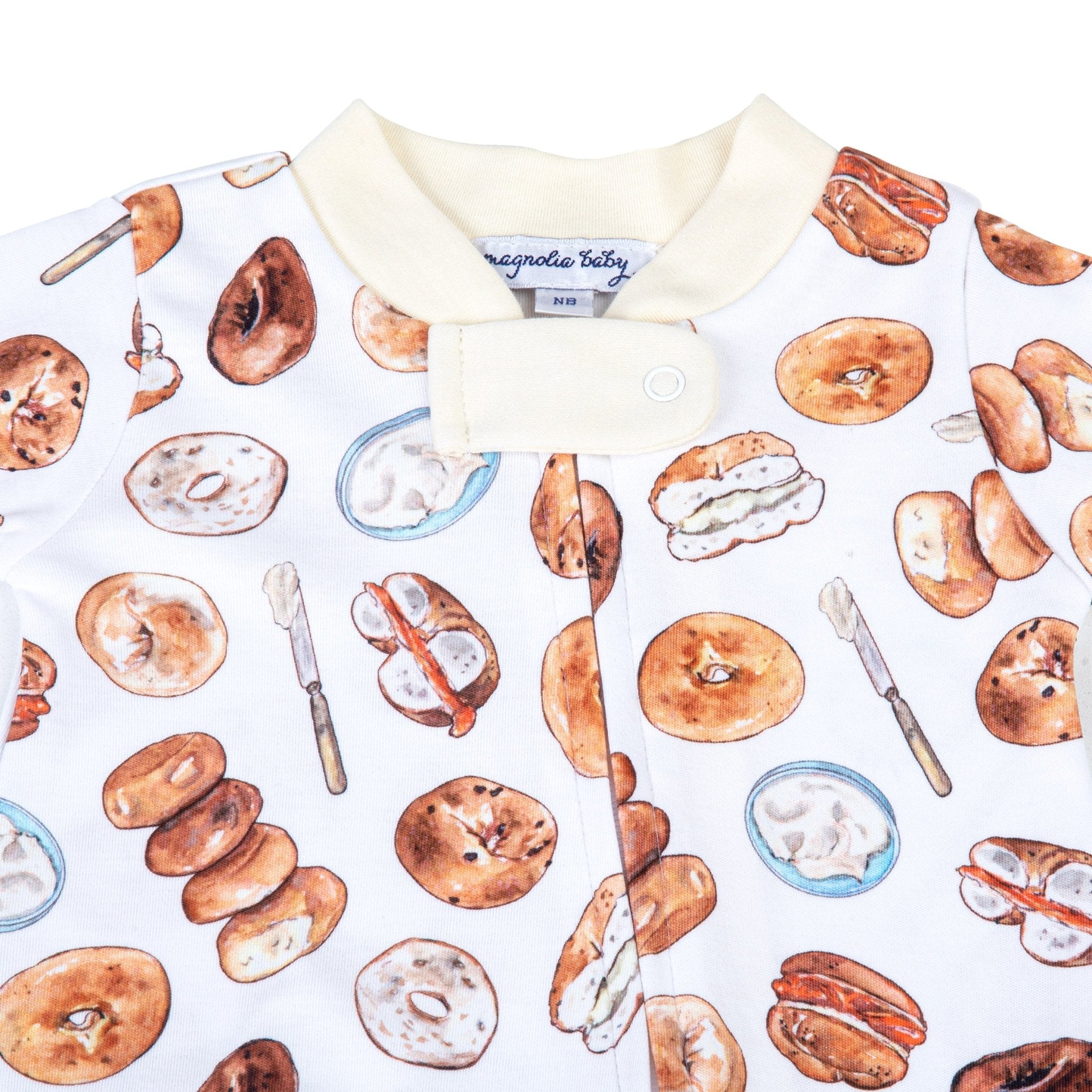 Magnolia Baby_Hot Bagels Print Zip Footie_3