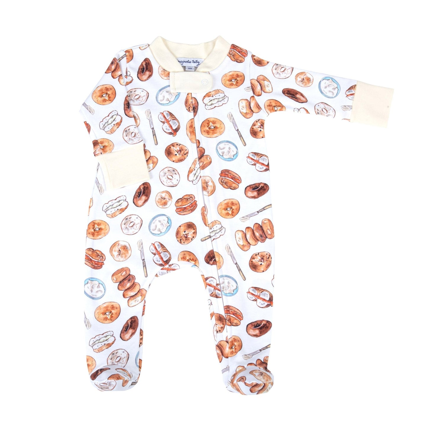 Magnolia Baby_Hot Bagels Print Zip Footie_2