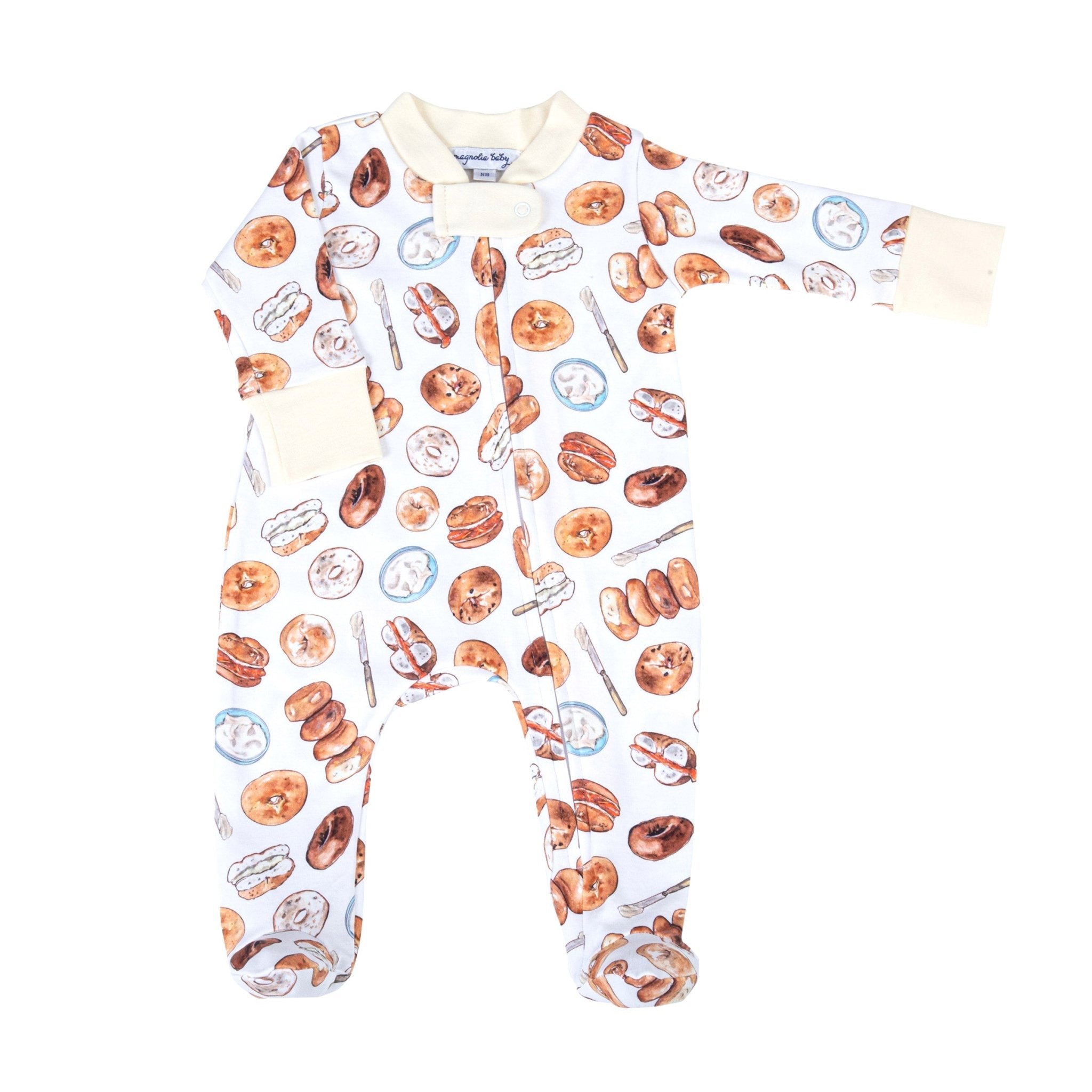 Magnolia Baby_Hot Bagels Print Zip Footie_2