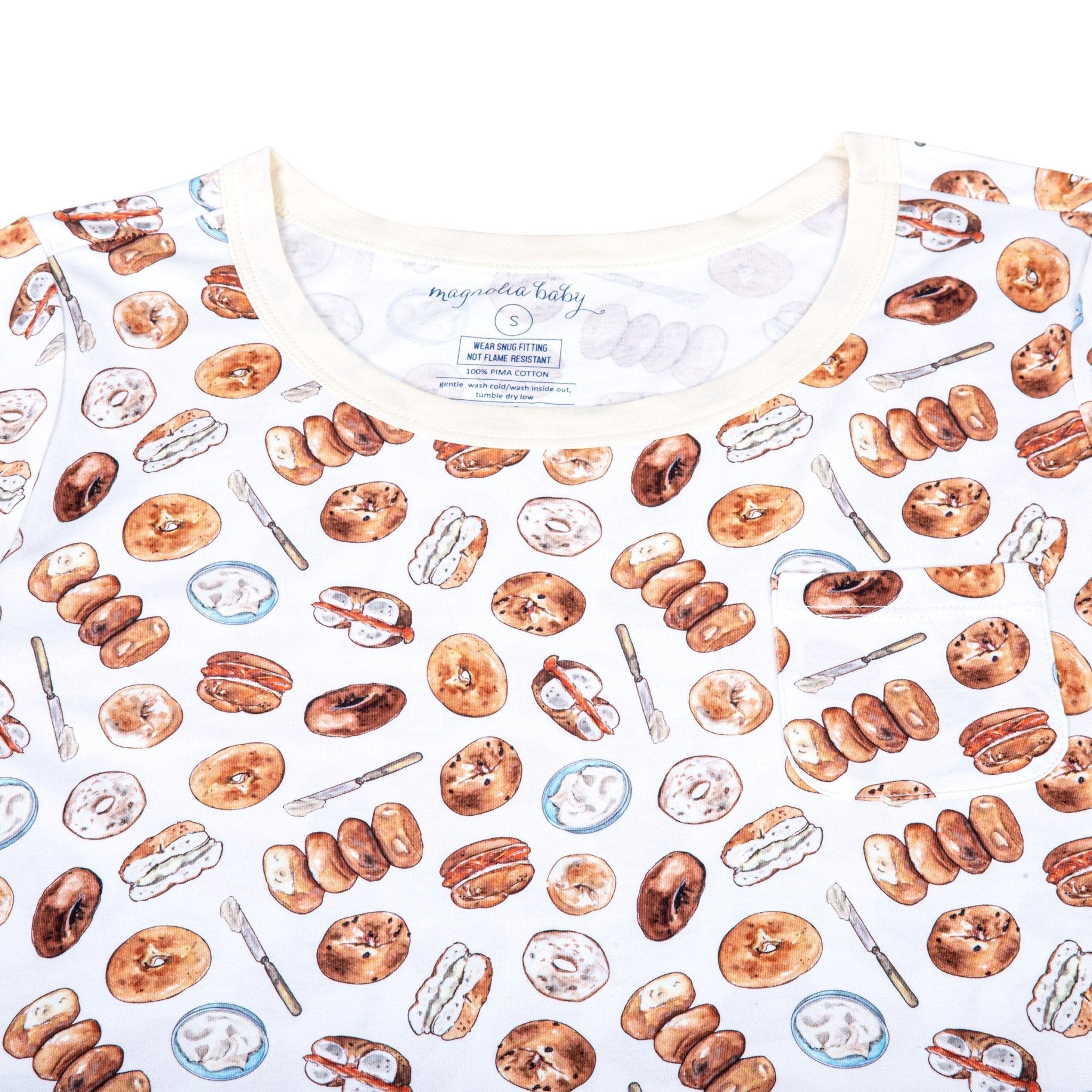 Hot Bagels Women's Night Long Sleeve Shirt - Magnolia BabyNight Shirt