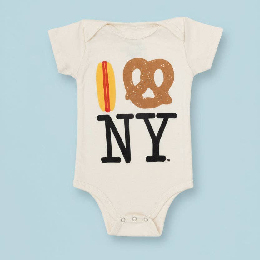 Hot Dog Pretzel NY Onesie - Organic - Magnolia BabyBodysuit