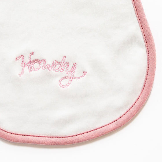 Howdy! Bib - Dusty Rose by Luna and Arlo - Luna and ArloBib