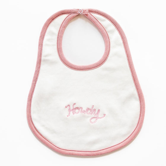 Howdy! Bib - Dusty Rose by Luna and Arlo - Luna and ArloBib